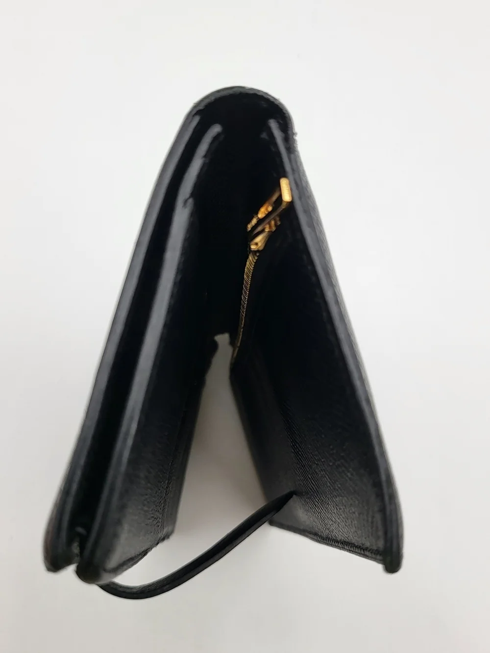 Hermes Bearn Black Epson Calfskin Leather Wallet with Gold Foil Logo,,Authentic.